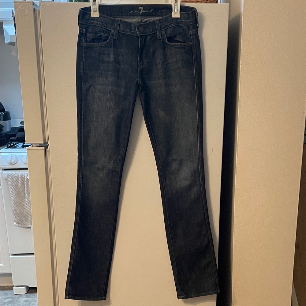 7 For All Mankind Women's Size 27 Deep Indigo Straight Leg Jeans